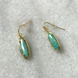 Kendra Scott Emma 14K Gold Over
Brass Amazonite drop turquoise Earrings New OS